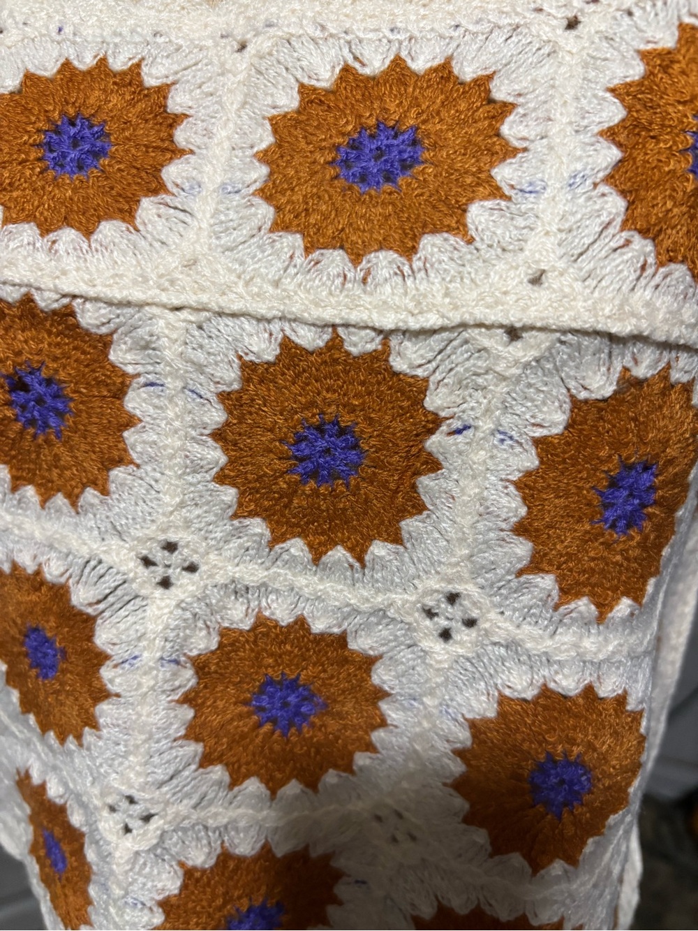 Rebellion Again Crochet Granny Square Tank Top XS Boho Festival Crop top - Picture 5 of 10